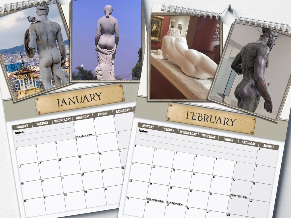 Greek Cheeks - 2026 A4 Wall Calendar