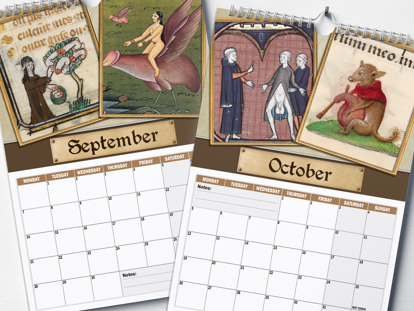 Medieval Dick Pics - 2026 A4 Wall Calendar