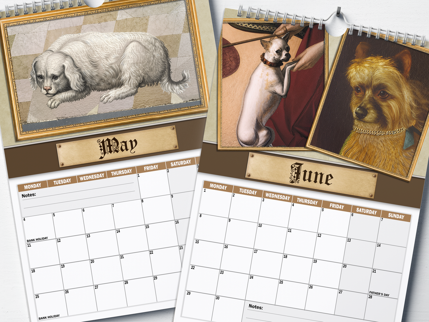 Renaissance Dogs - 2026 A4 Wall Calendar