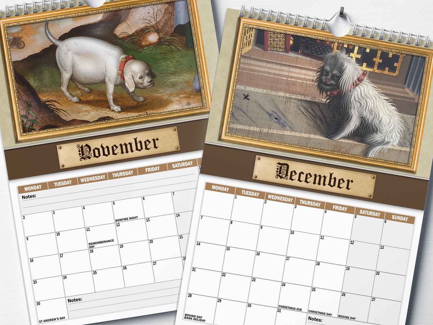 Renaissance Dogs - 2026 A4 Wall Calendar