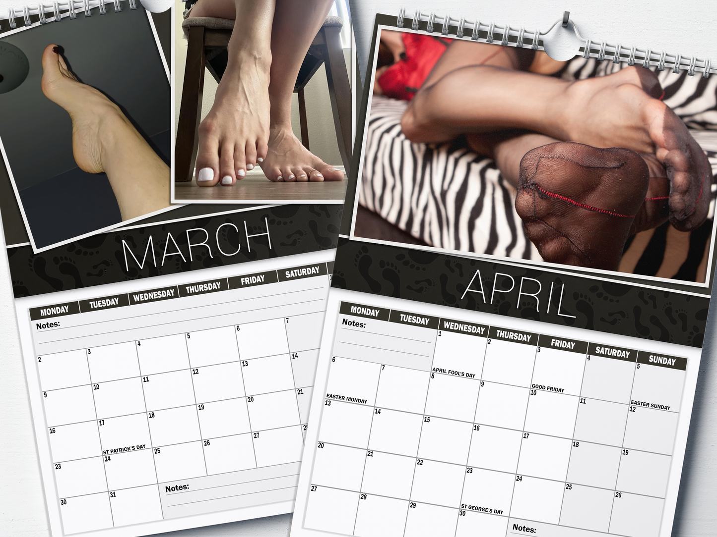 Foot Lovers Anonymous - 2026 A4 Wall Calendar