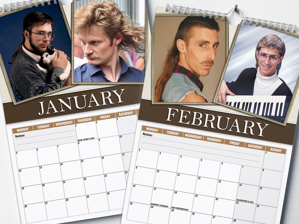 World's Finest Mullets - 2026 A4 Wall Calendar