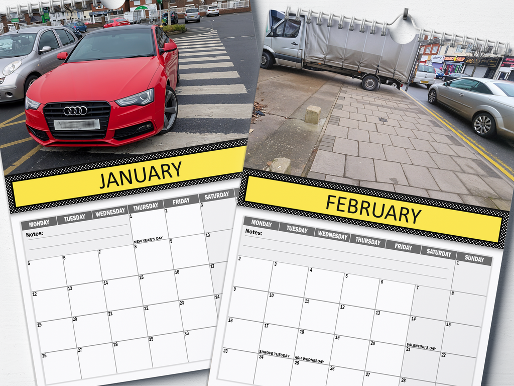 Bad Parking : Hall of Shame - 2026 A4 Wall Calendar