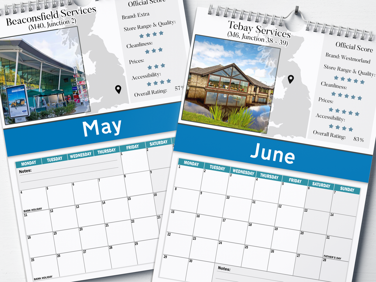 Britain's Best Service Stations - 2026 A4 Wall Calendar