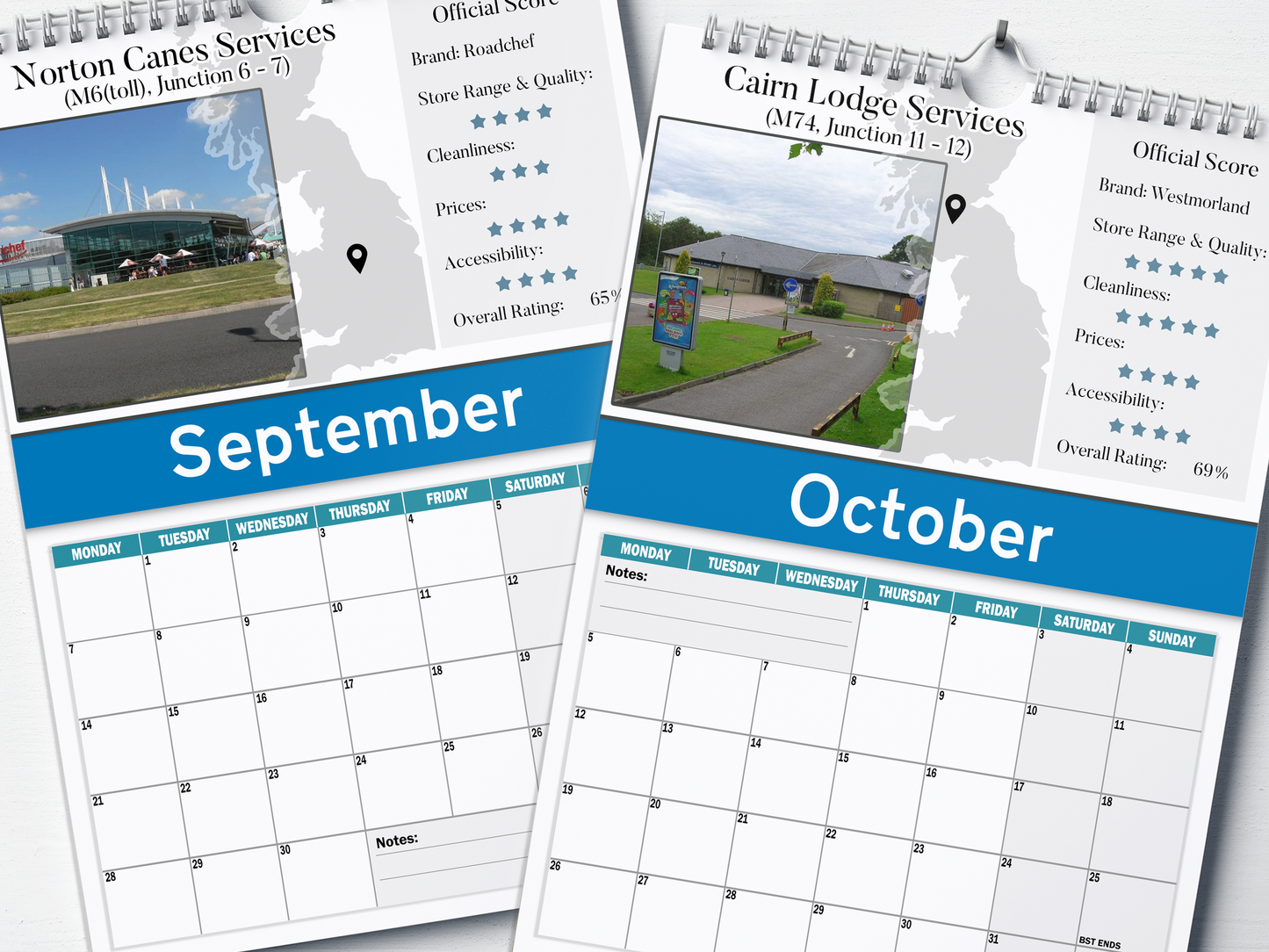 Britain's Best Service Stations - 2026 A4 Wall Calendar