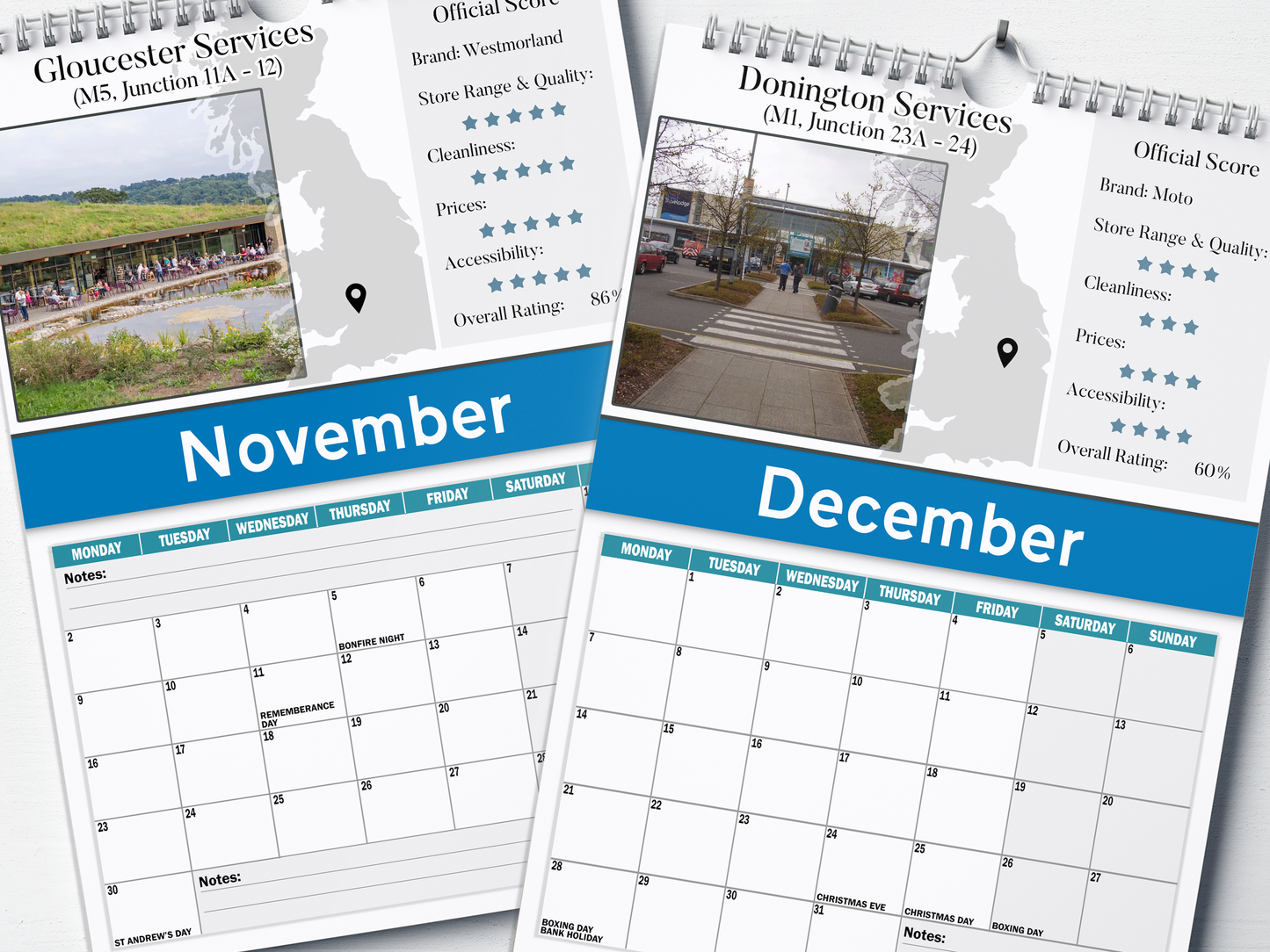 Britain's Best Service Stations - 2026 A4 Wall Calendar