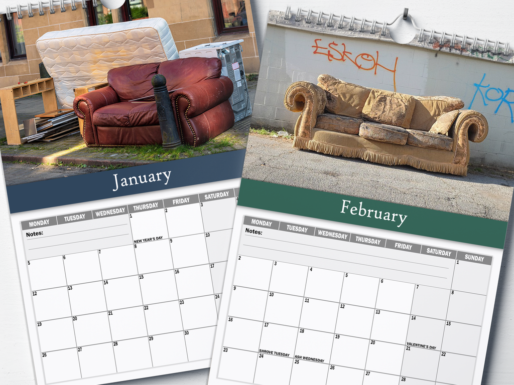 Abandoned Sofas - 2026 A4 Wall Calendar