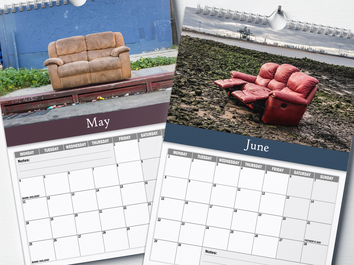 Abandoned Sofas - 2026 A4 Wall Calendar