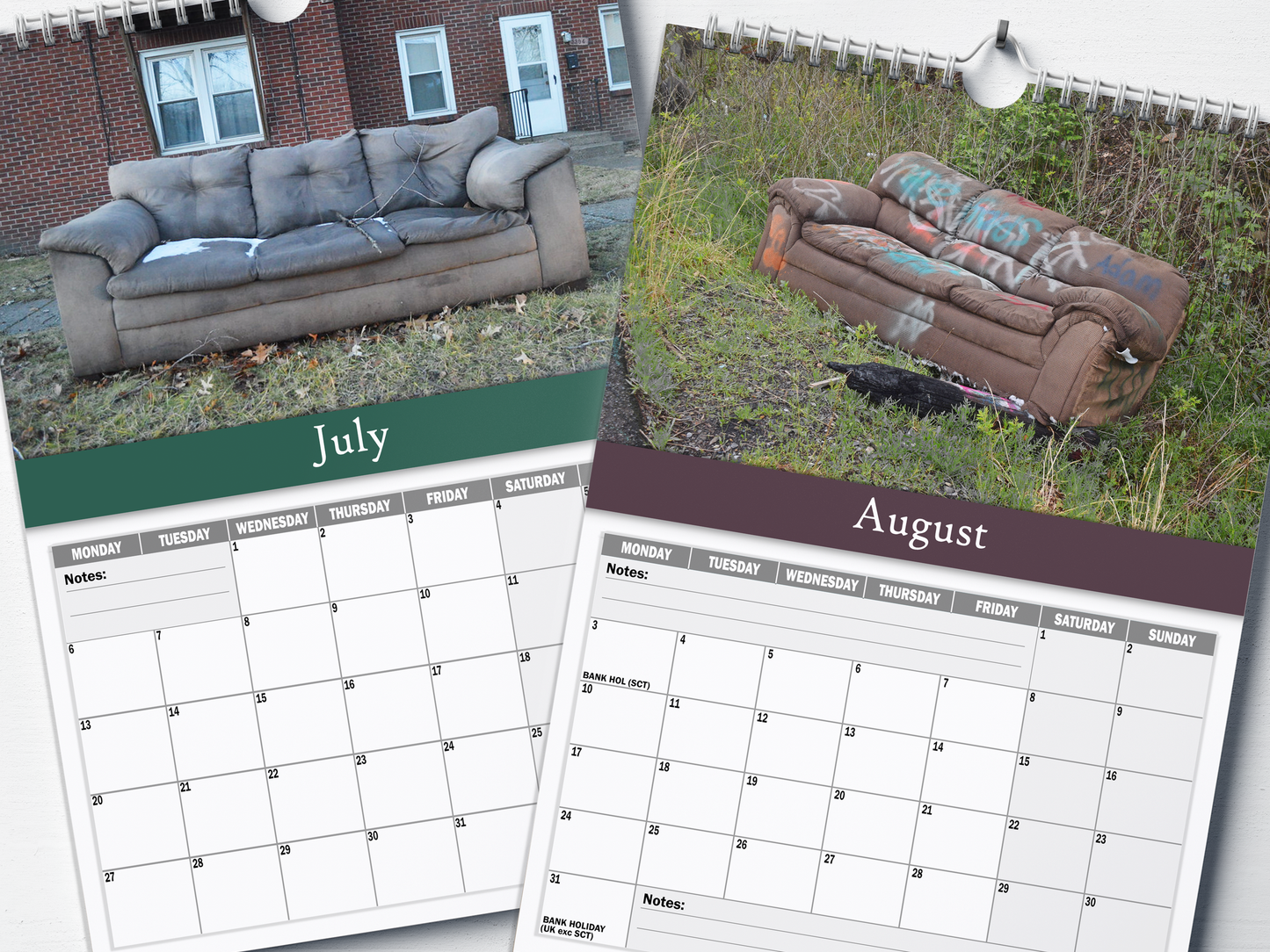 Abandoned Sofas - 2026 A4 Wall Calendar