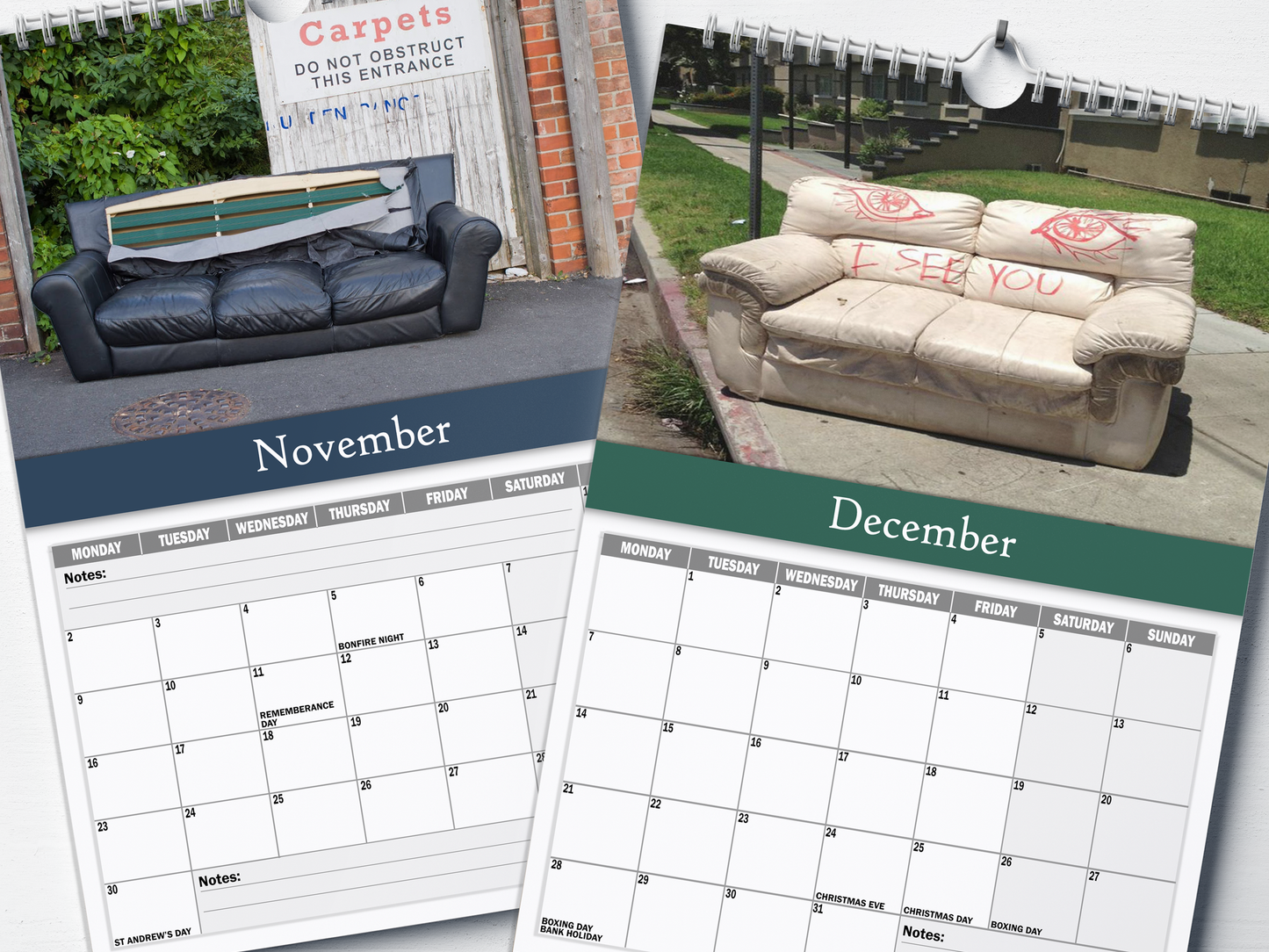 Abandoned Sofas - 2026 A4 Wall Calendar