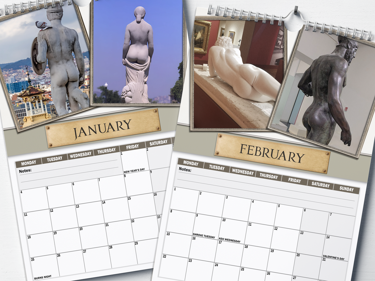 Greek Cheeks - 2027 A4 Wall Calendar
