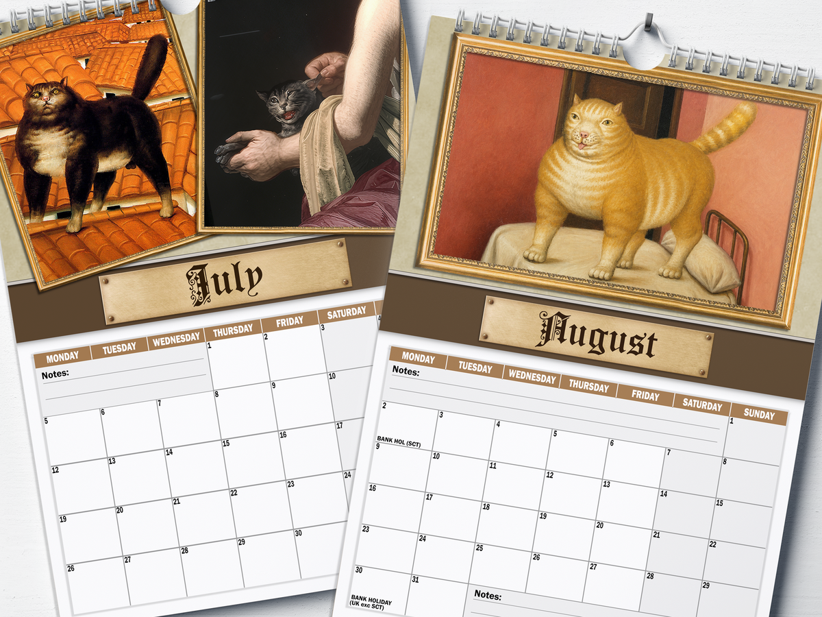 Renaissance Cats - 2027 A4 Wall Calendar