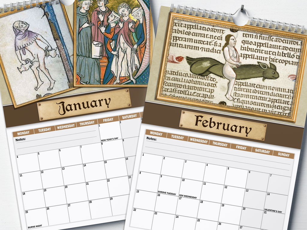 Medieval Dick Pics - 2027 A4 Wall Calendar