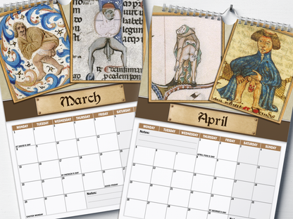 Medieval Dick Pics - 2027 A4 Wall Calendar