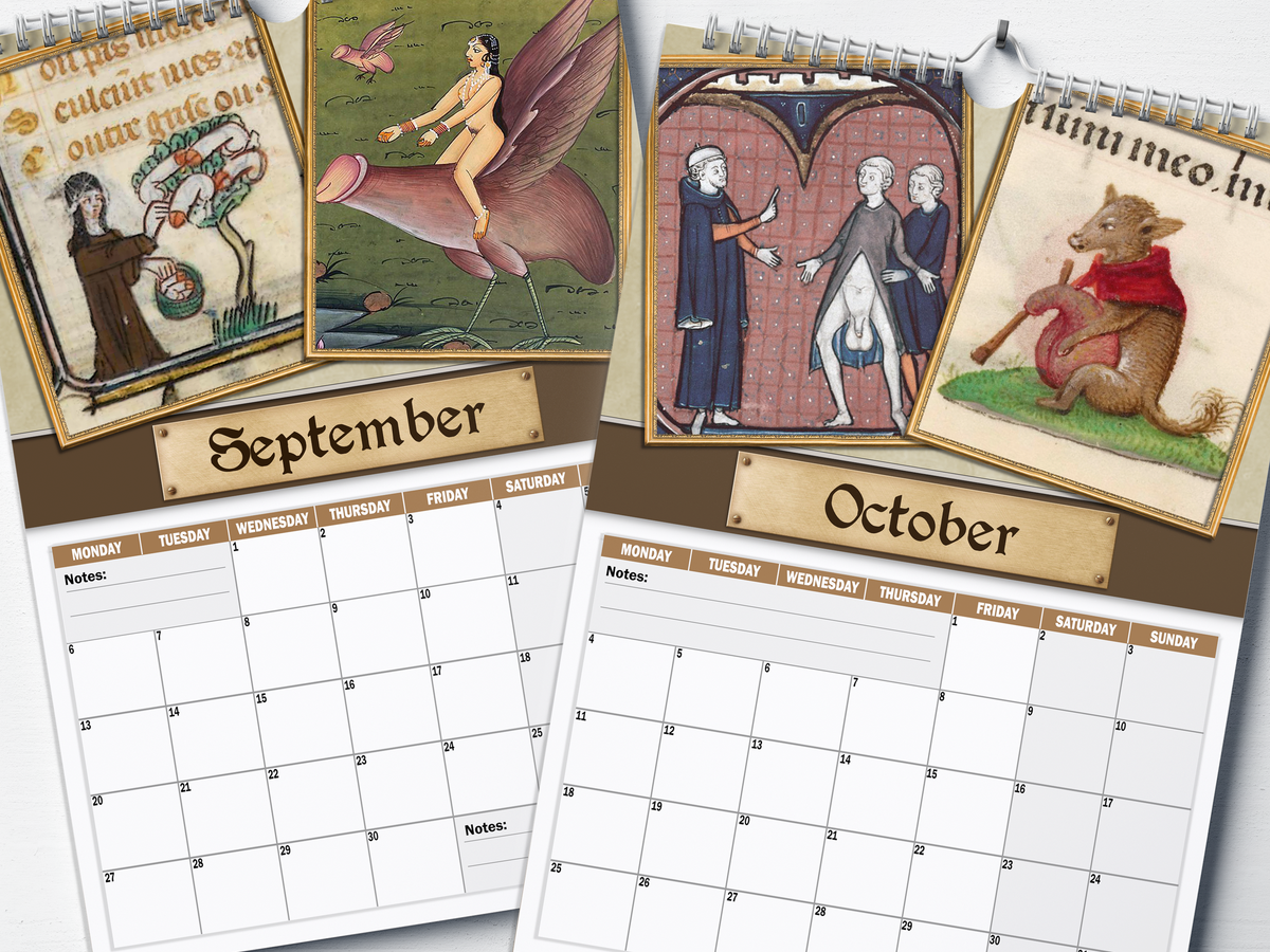 Medieval Dick Pics - 2027 A4 Wall Calendar