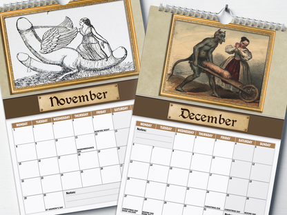 Medieval Dick Pics - 2027 A4 Wall Calendar