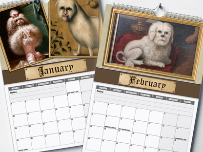 Renaissance Dogs - 2027 A4 Wall Calendar