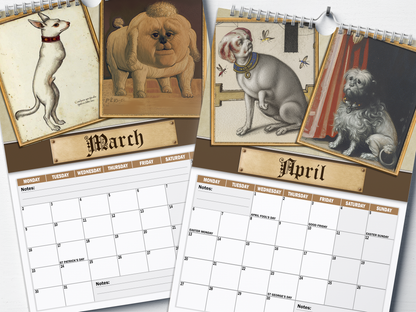 Renaissance Dogs - 2026 A4 Wall Calendar