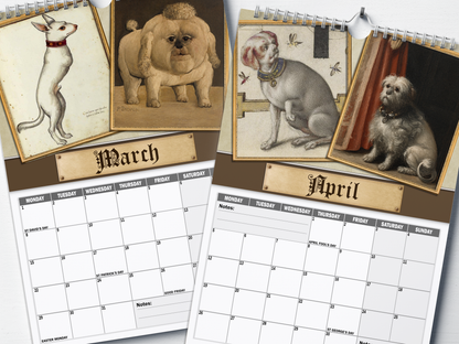 Renaissance Dogs - 2027 A4 Wall Calendar