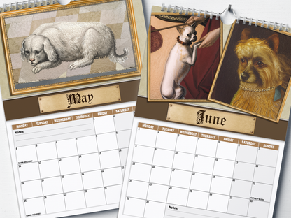 Renaissance Dogs - 2026 A4 Wall Calendar