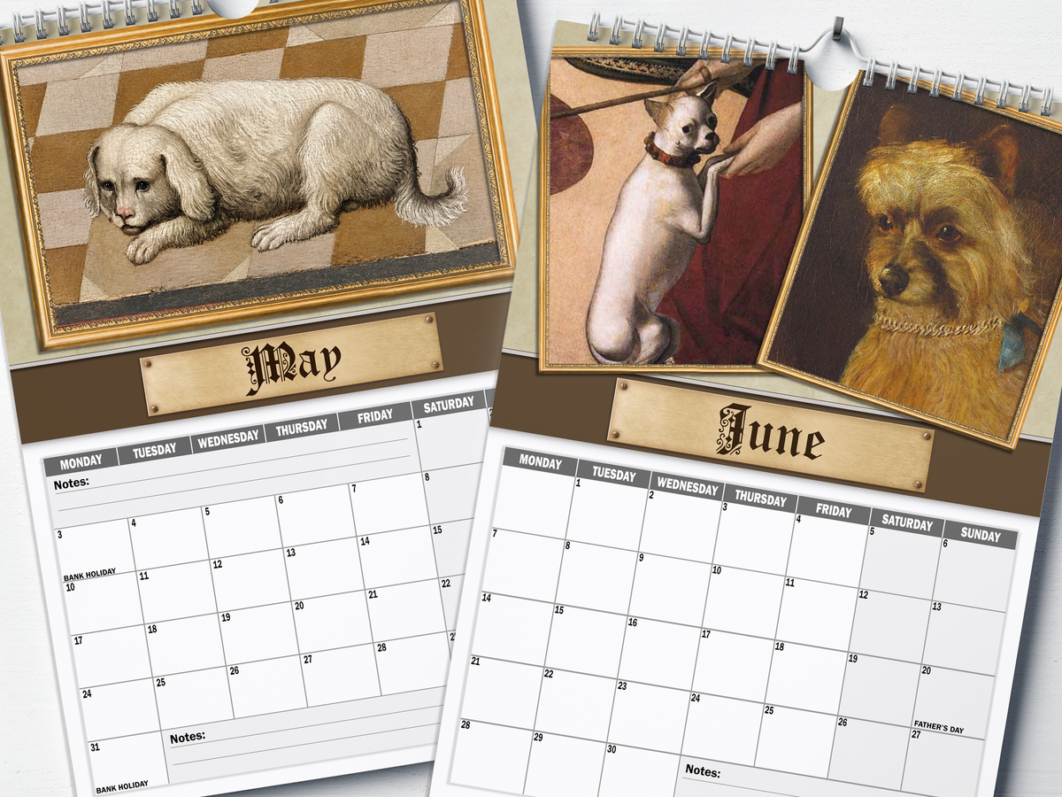 Renaissance Dogs - 2027 A4 Wall Calendar