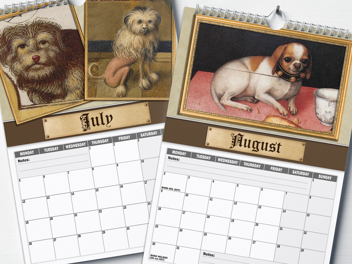Renaissance Dogs - 2027 A4 Wall Calendar