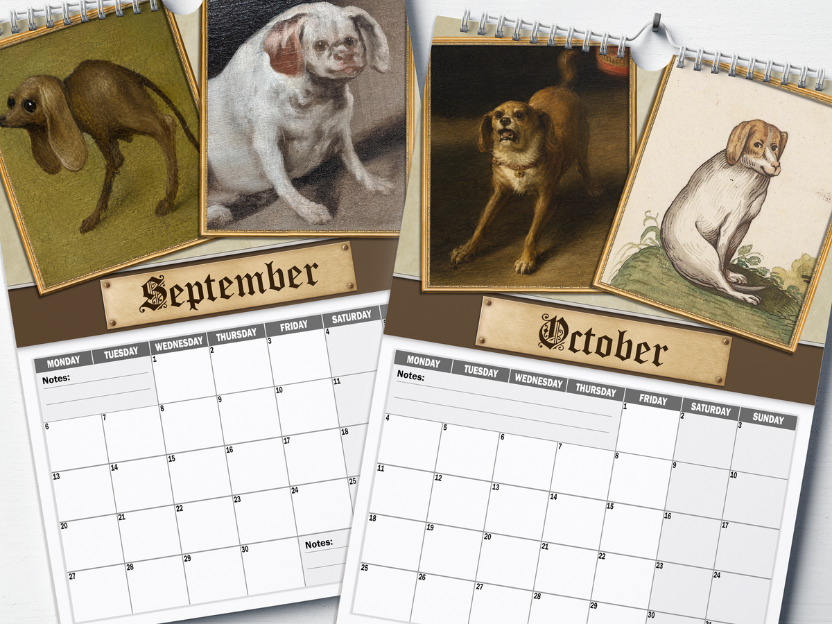 Renaissance Dogs - 2027 A4 Wall Calendar