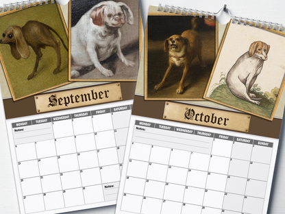 Renaissance Dogs - 2027 A4 Wall Calendar