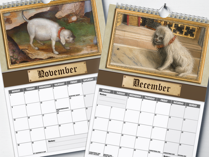 Renaissance Dogs - 2027 A4 Wall Calendar