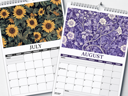 Floral Prints - 2026 A4 Wall Calendar