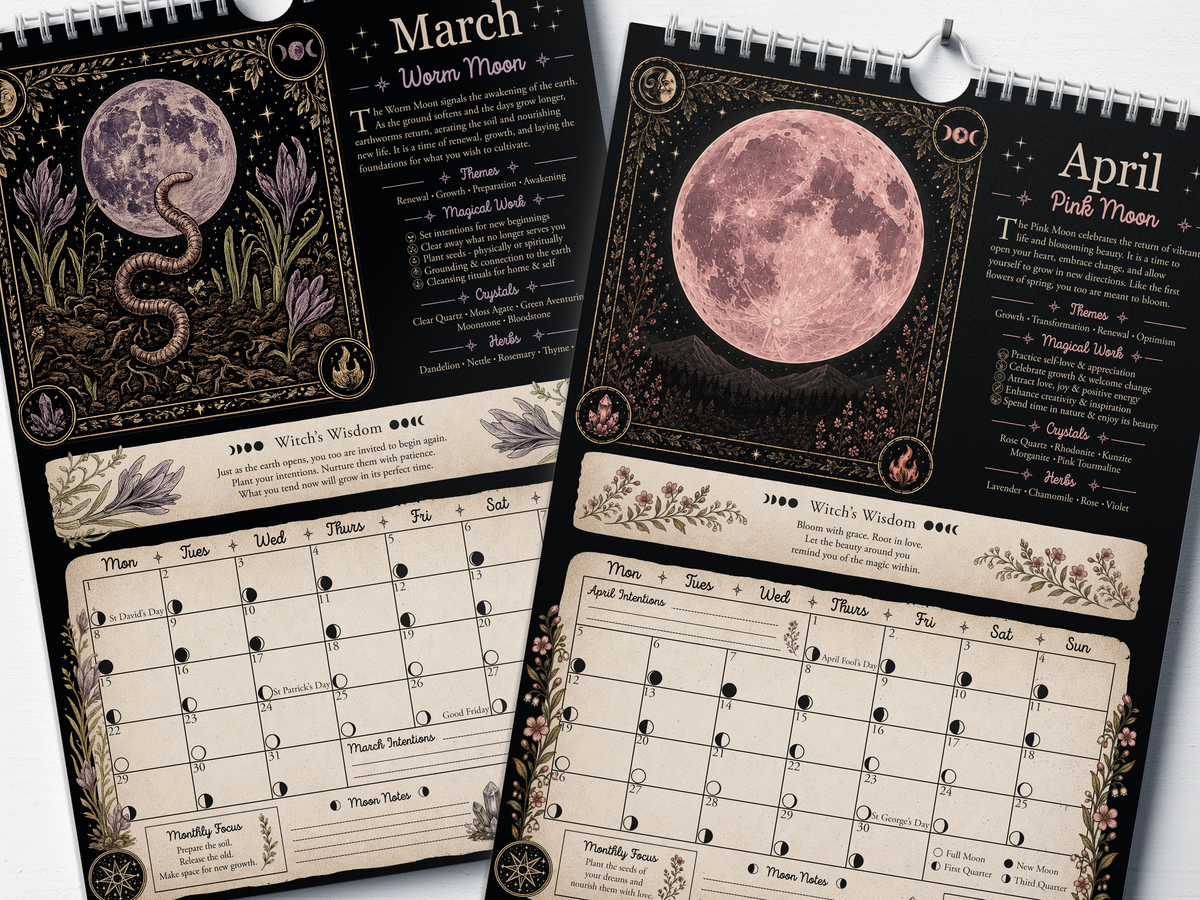 Align With The Moon - 2027 A4 Wall Calendar