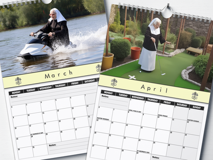 Naughty Nuns - 2026 A4 Wall Calendar