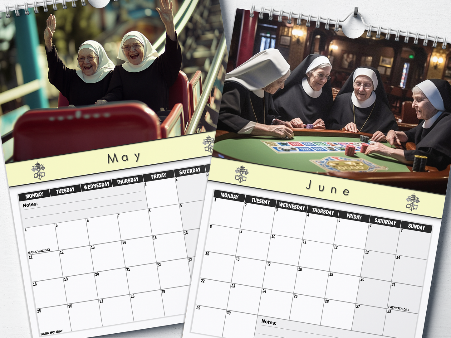 Naughty Nuns - 2026 A4 Wall Calendar