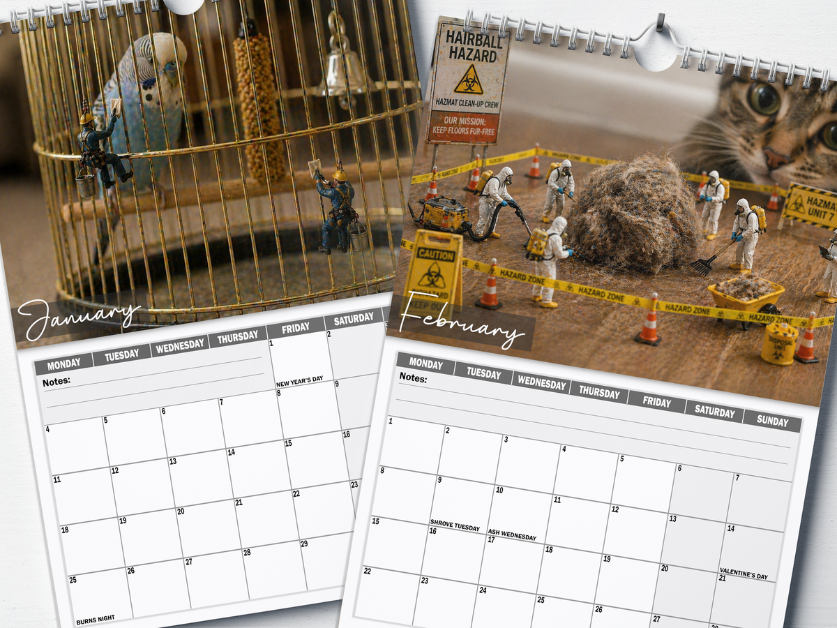 Animal Maintenance Dept - 2027 A4 Wall Calendar