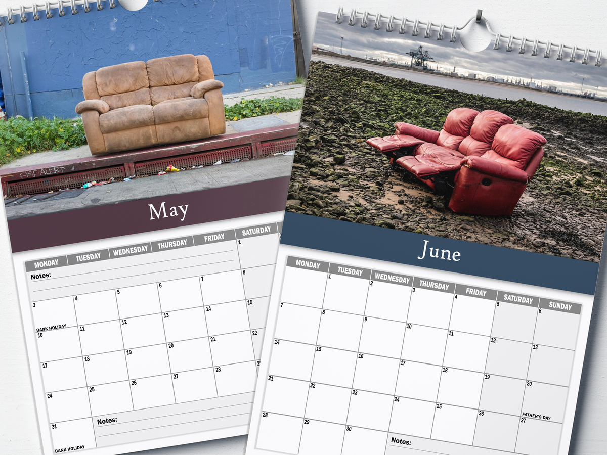 Abandoned Sofas - 2027 A4 Wall Calendar