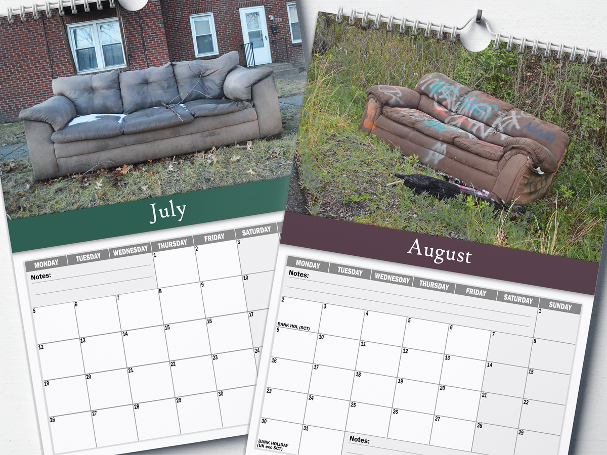 Abandoned Sofas - 2027 A4 Wall Calendar