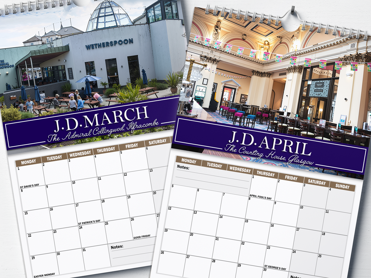 Wetherspoons - 2027 A4 Wall Calendar