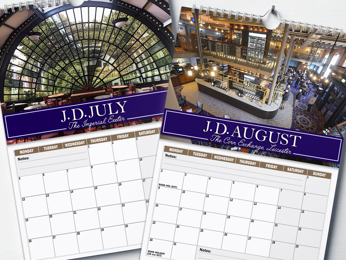 Wetherspoons - 2027 A4 Wall Calendar